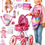 Baby Doll Stroller Set BABESIDE 24 Piece Play Kit-0
