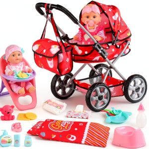 Shantou Huance Baby Doll Stroller Set with Accessories for Girls-0